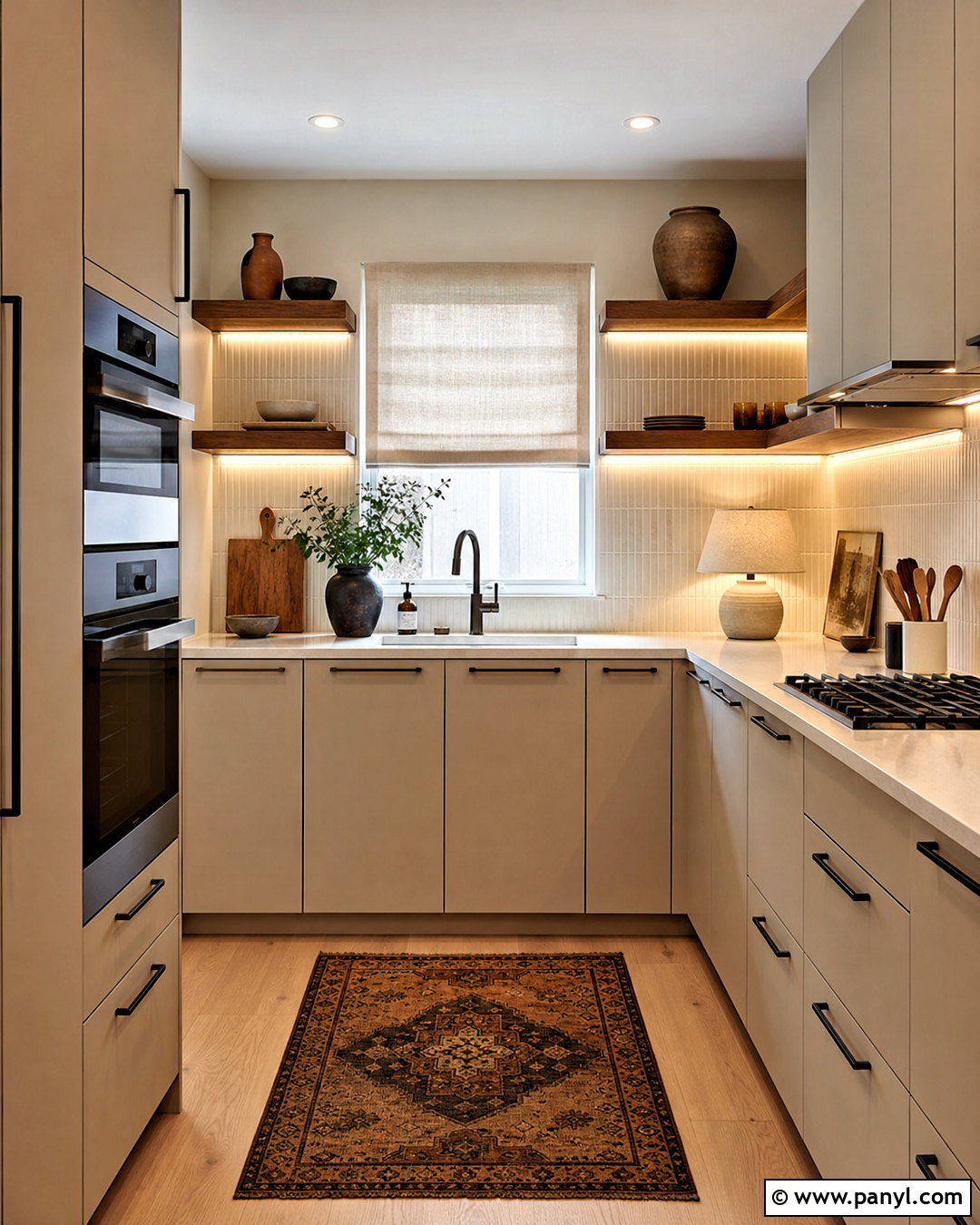 Mushroom Taupe And Walnut Small Kitchen - 20 small kitchen colors schemes