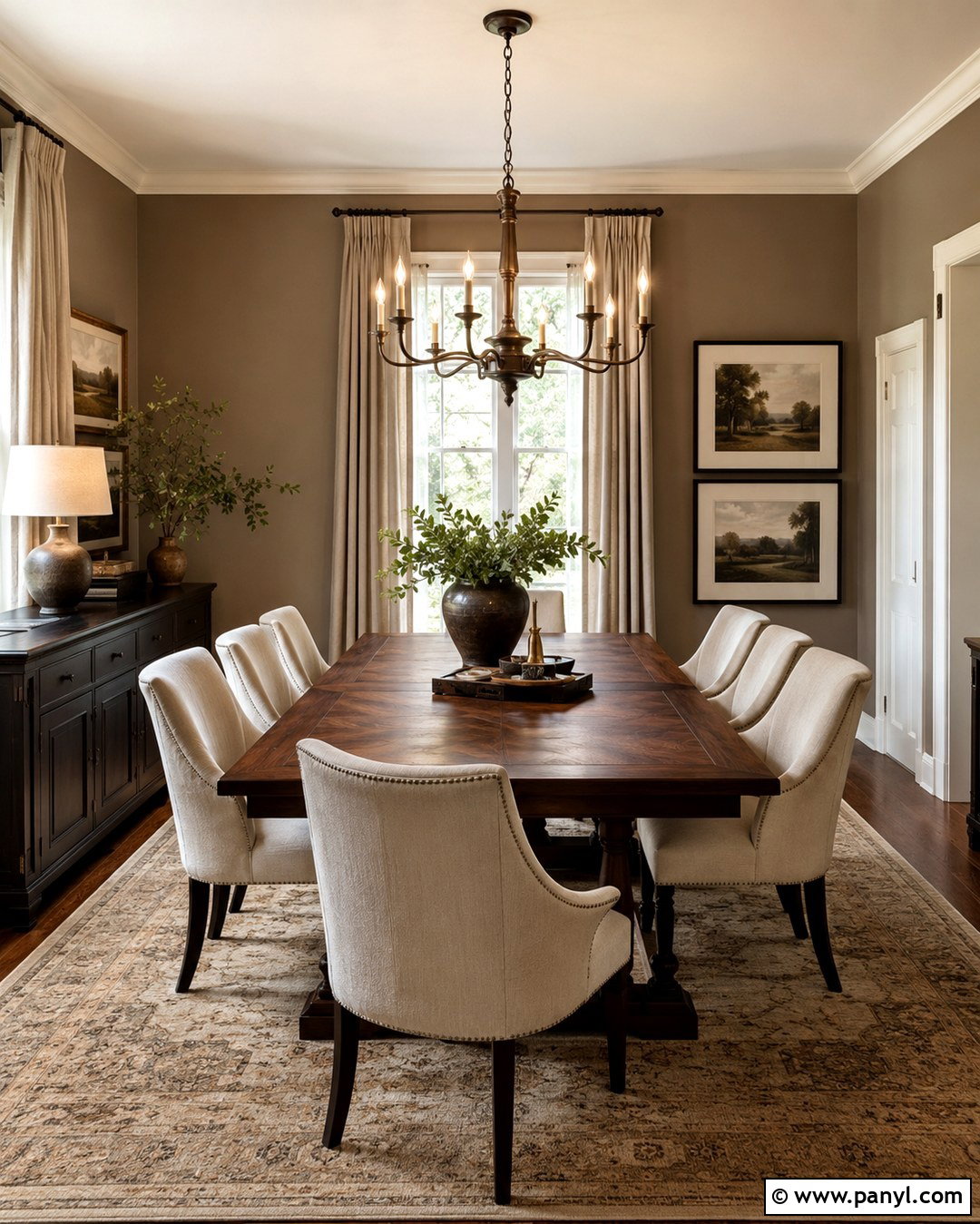 Mushroom Taupe Dining Room - 20 Painted Wall Colors
