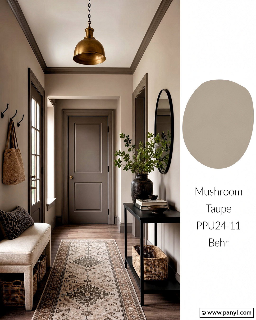 Mushroom Taupe Entryway Paint Color - 20 room paint colour ideas