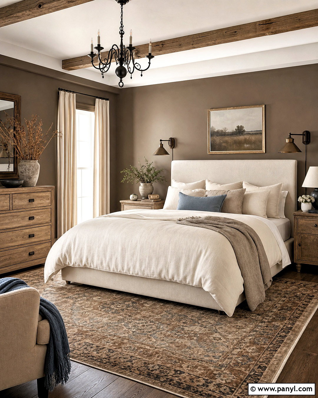 Mushroom Taupe Farmhouse Bedroom - 20 farmhouse bedroom paint colors