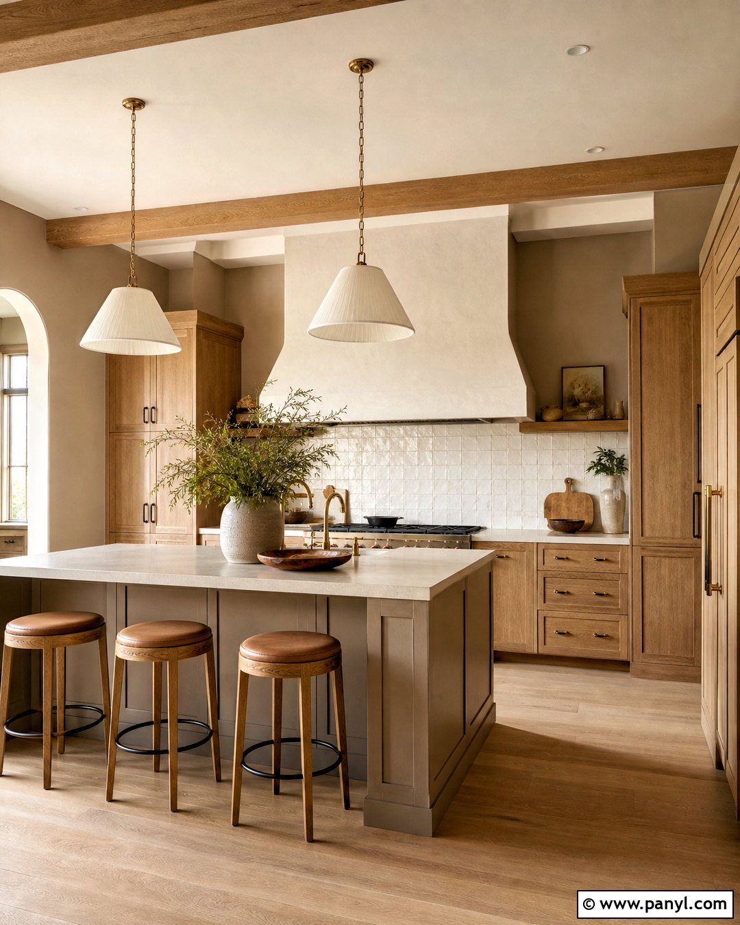 Mushroom Taupe Kitchen With Oak Cabinets - 20 kitchen paint colors with oak cabinets