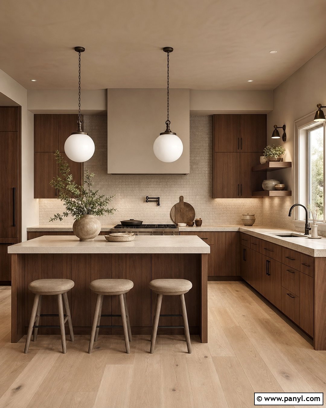 Mushroom Taupe Kitchen With Wood Cabinets - 25 Kitchen Colors With Wood Cabinets