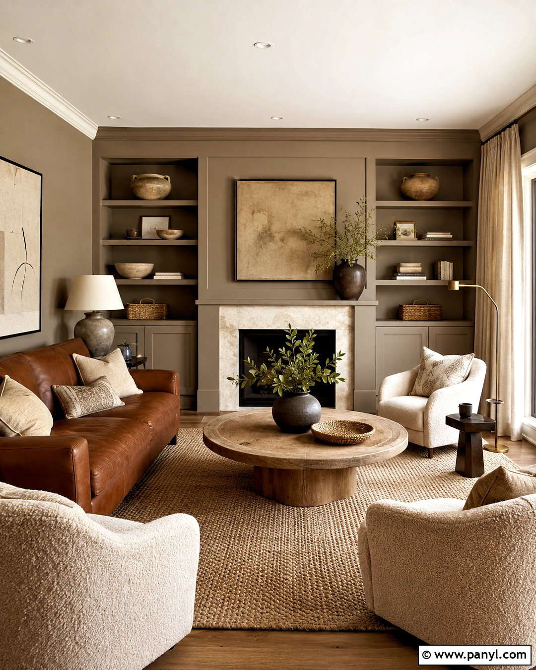 Mushroom Taupe Living Room - 20 cozy living room warm colors