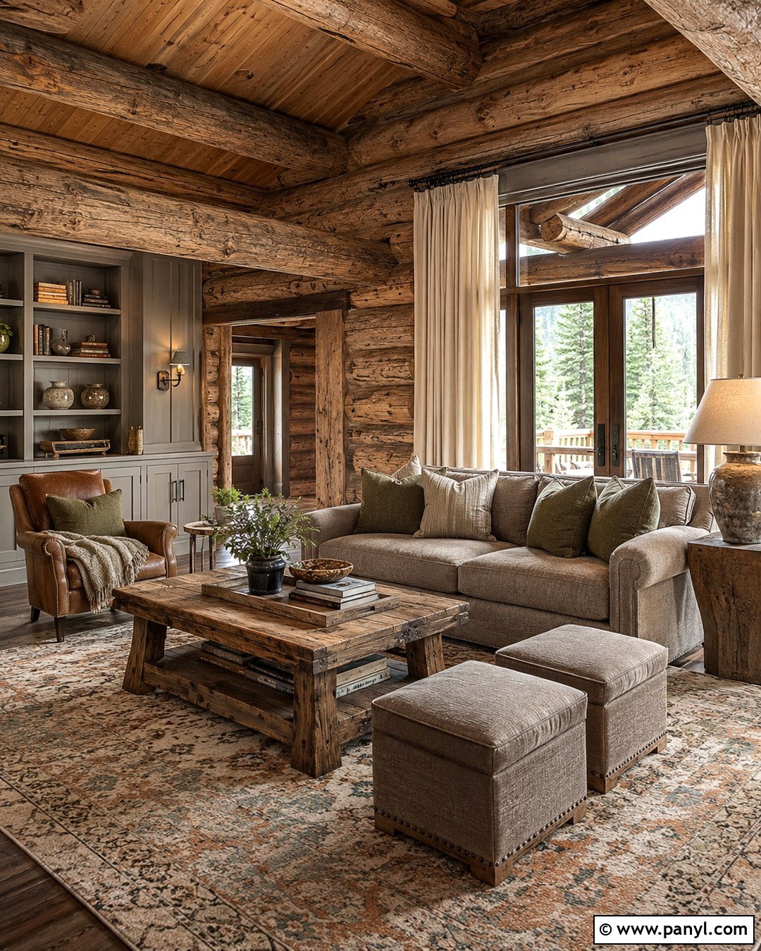 Mushroom Taupe Log Cabin Interior - 20 Log Cabin Interior Colors