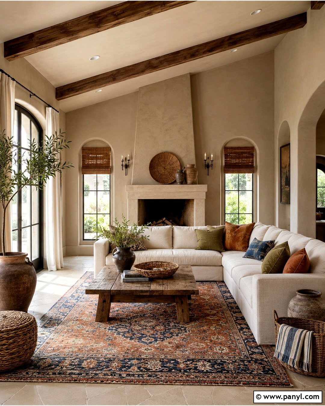 Mushroom Taupe Mediterranean Family Room Walls - 20 Mediterranean Wall Paint Ideas