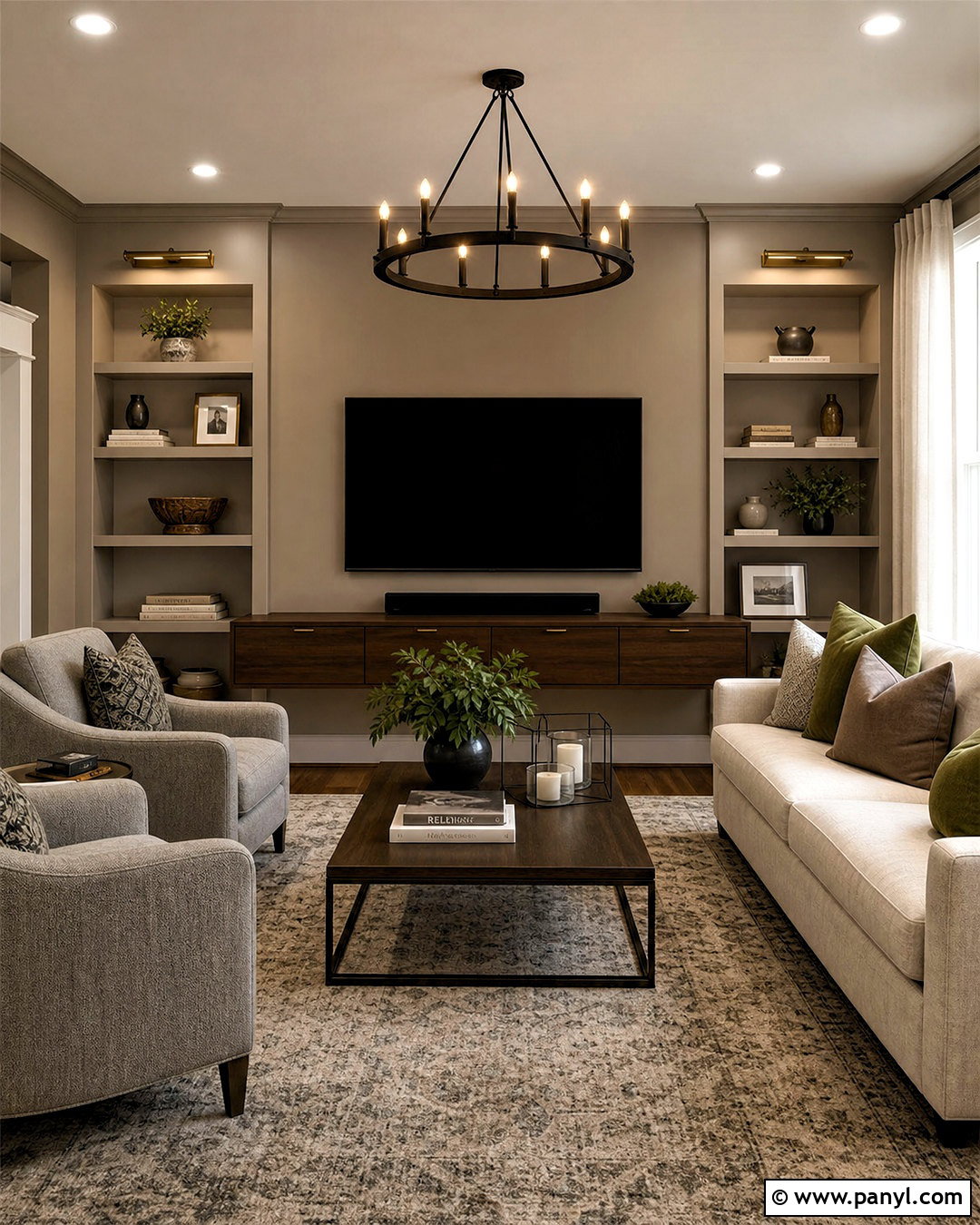 Mushroom Taupe TV Wall - 20 tv wall color ideas living room ideas