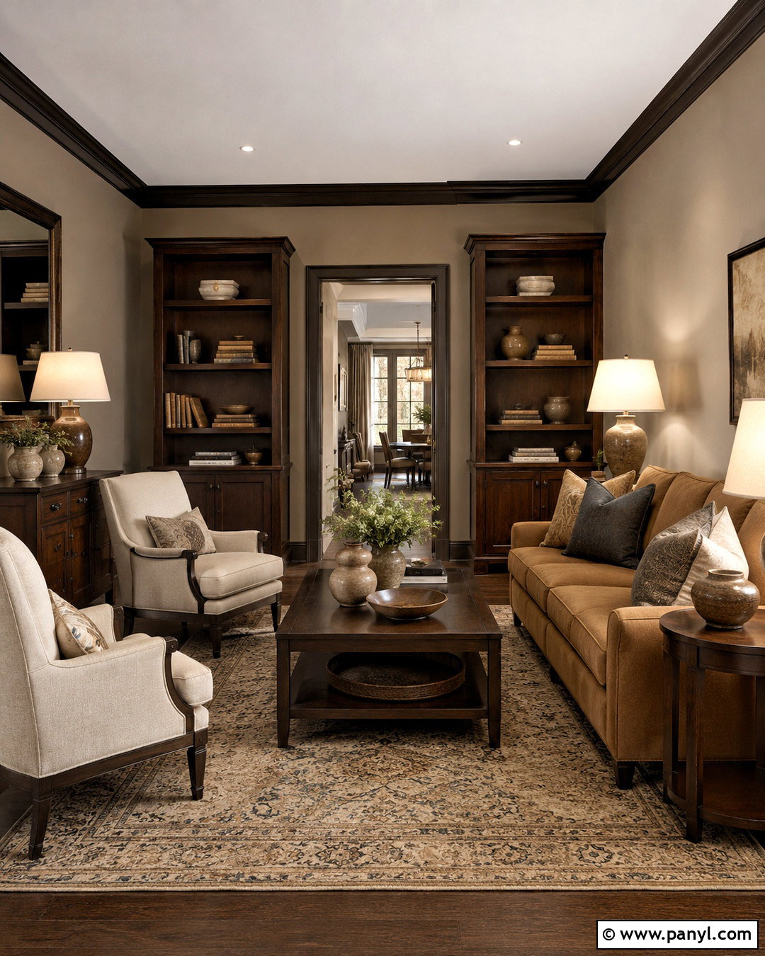 Mushroom Taupe Walls With Dark Wood - 20 Wall Colors To Match Dark Wood Ideas