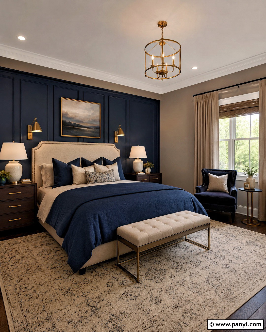 Mushroom Taupe Walls With Navy Blue - 20 Wall Colors That Go With Navy Blue Ideas