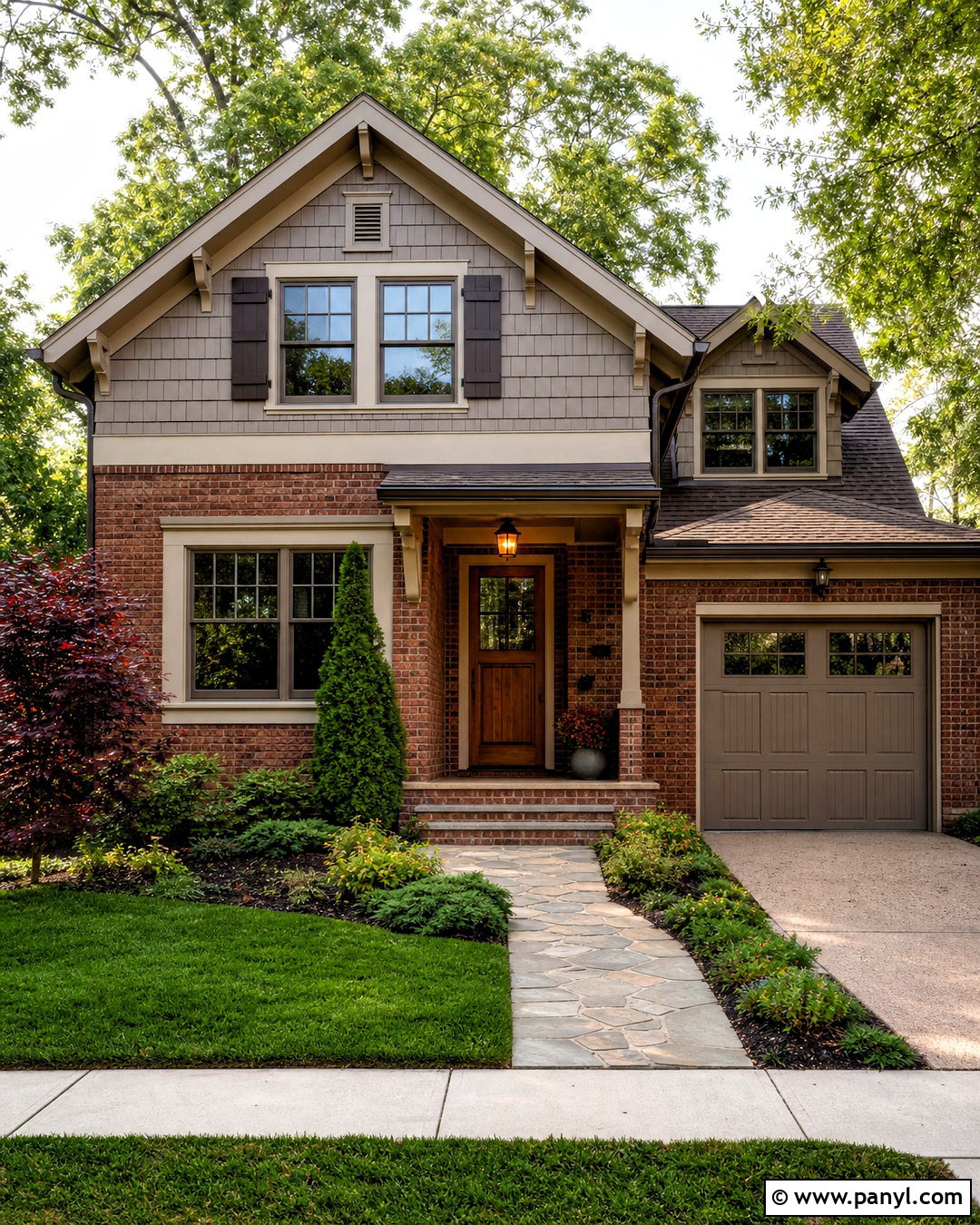 Mushroom Taupe With Red Brick - 20 colors that go with red brick ideas