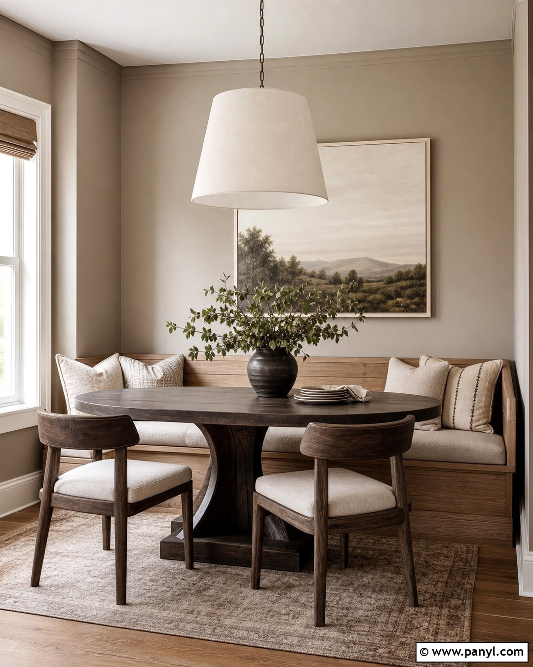 Mushroom Wall Corner Dining Banquette - 20 Neutral Color Wall Corner Ideas