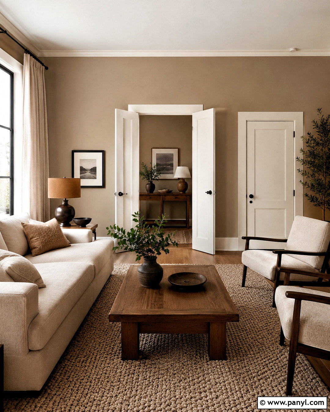 Mushroom Walls With Cream Doors - 35 Wall And Door Color Combination Ideas