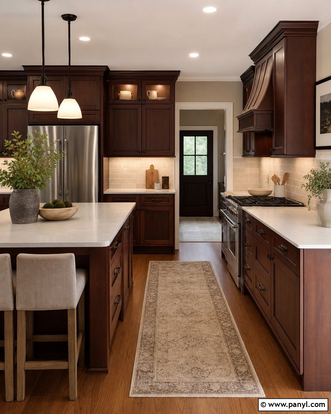 Mushroom Walls With Dark Cherry Cabinets - 20 Dark Cherry Kitchen Cabinets Wall Color Ideas