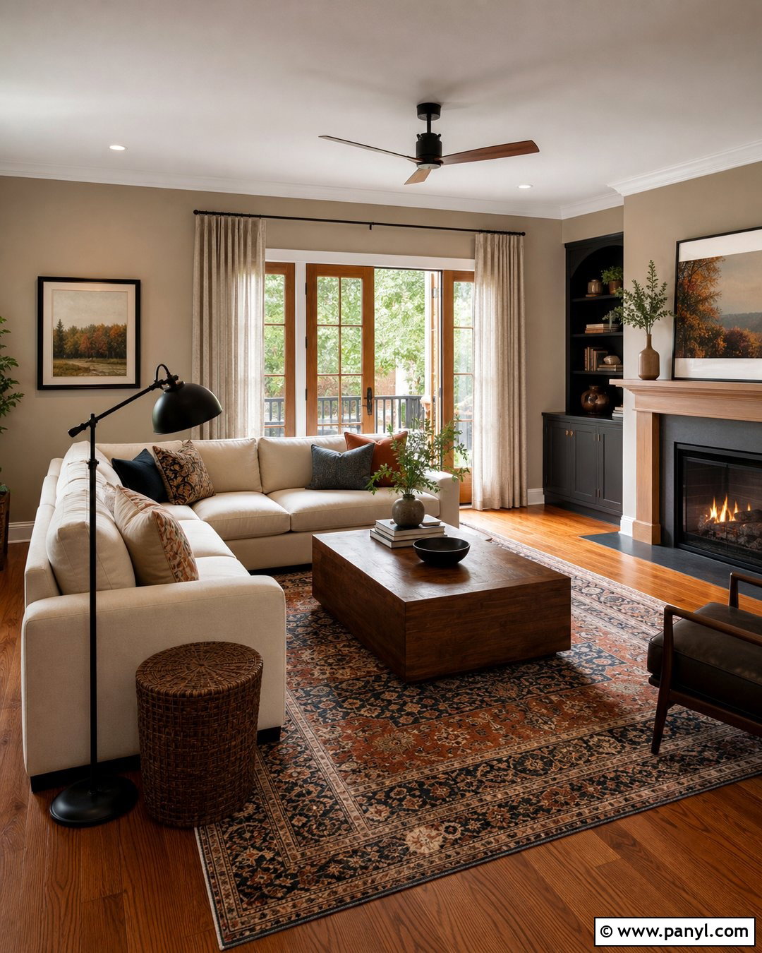 Mushroom Walls With Red Oak Floors - 25 Wall Floor Color Combination Ideas