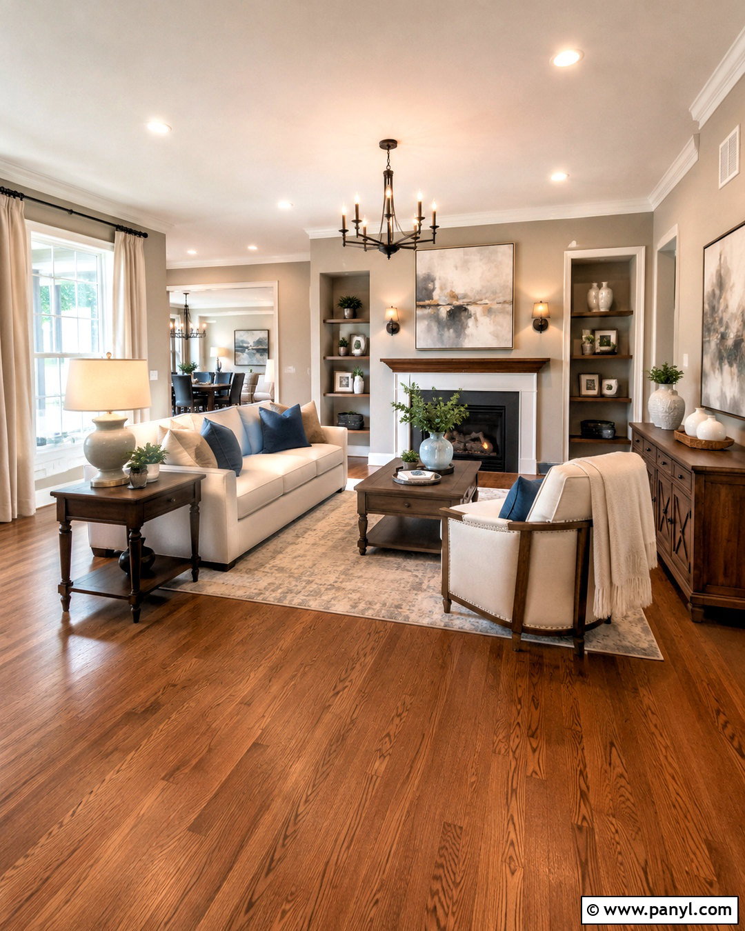 Mushroom Walls With Red Oak Floors - 20 Wood Floor Wall Color Ideas