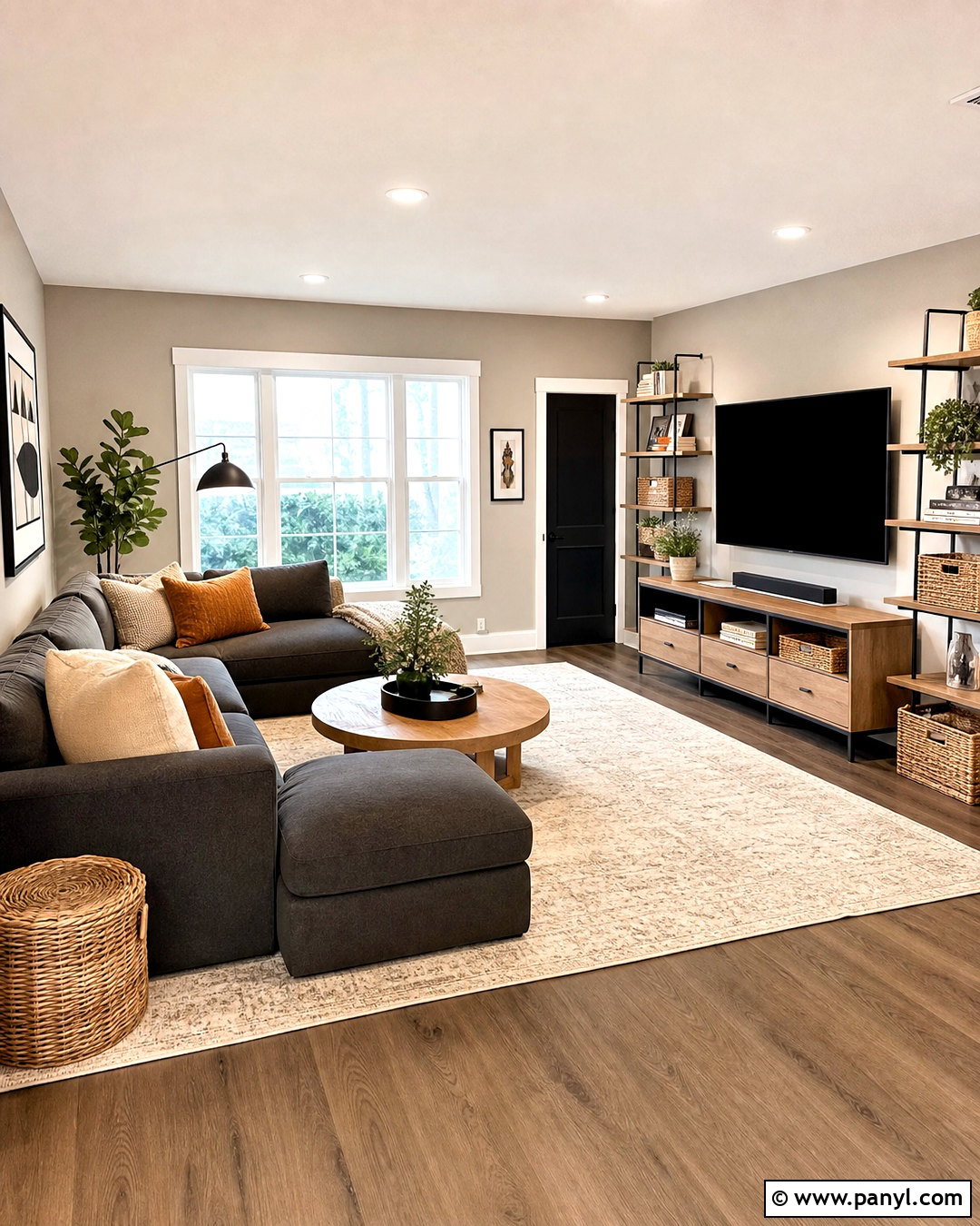 Mushroom White Gray Family Room - 20 white gray paint color ideas