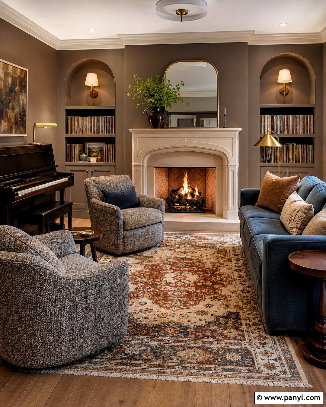 Music Room With Fireplace - 20 cozy music room ideas