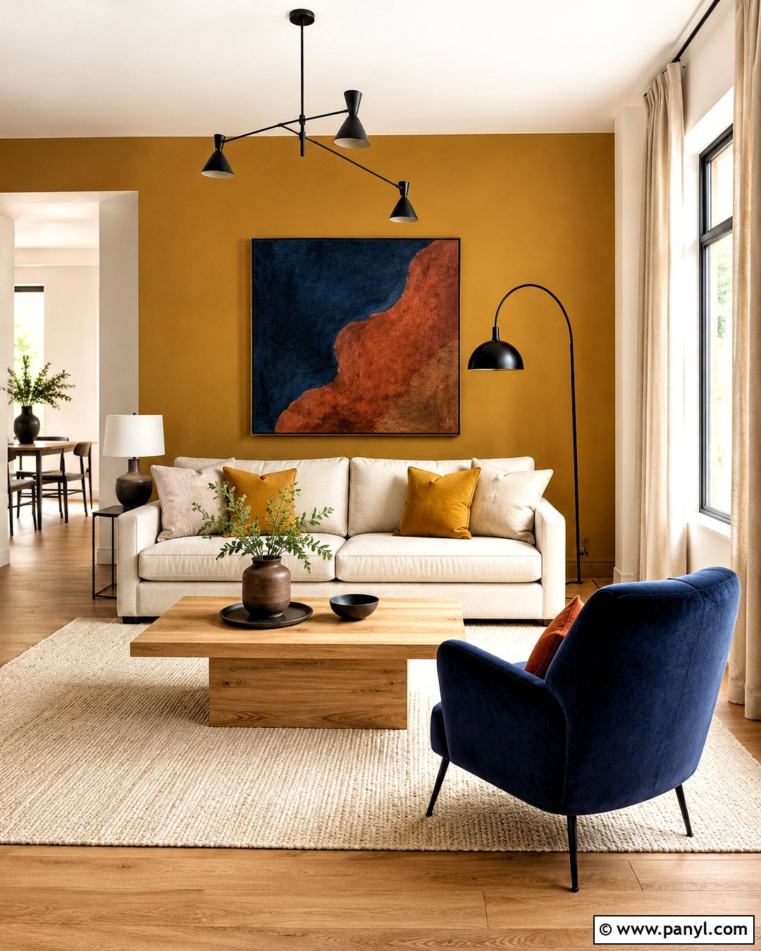 Mustard Accent Wall Living Room - 20 mustard color living room ideas