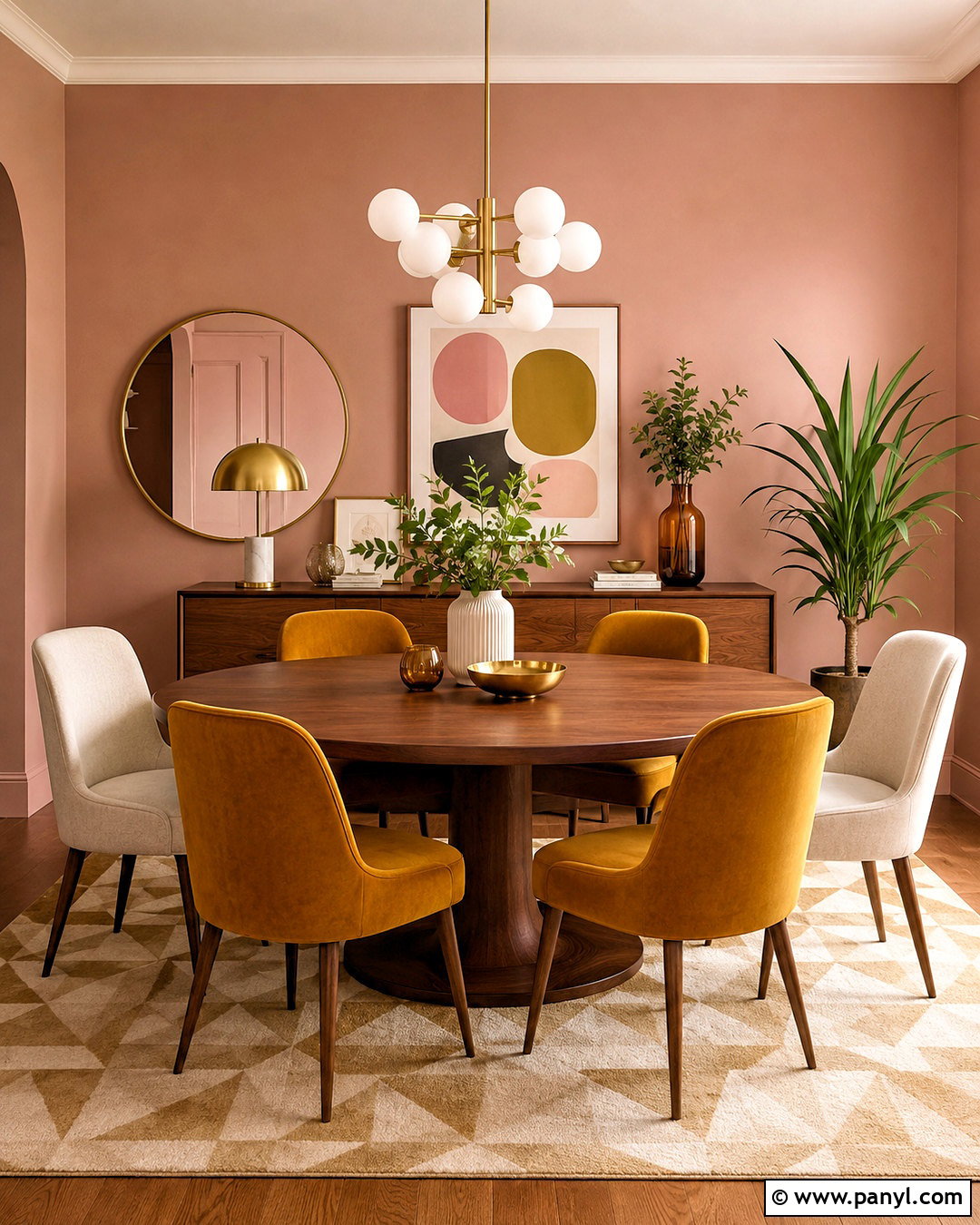 Mustard And Blush Pink Dining Room - 20 mustard dining room ideas