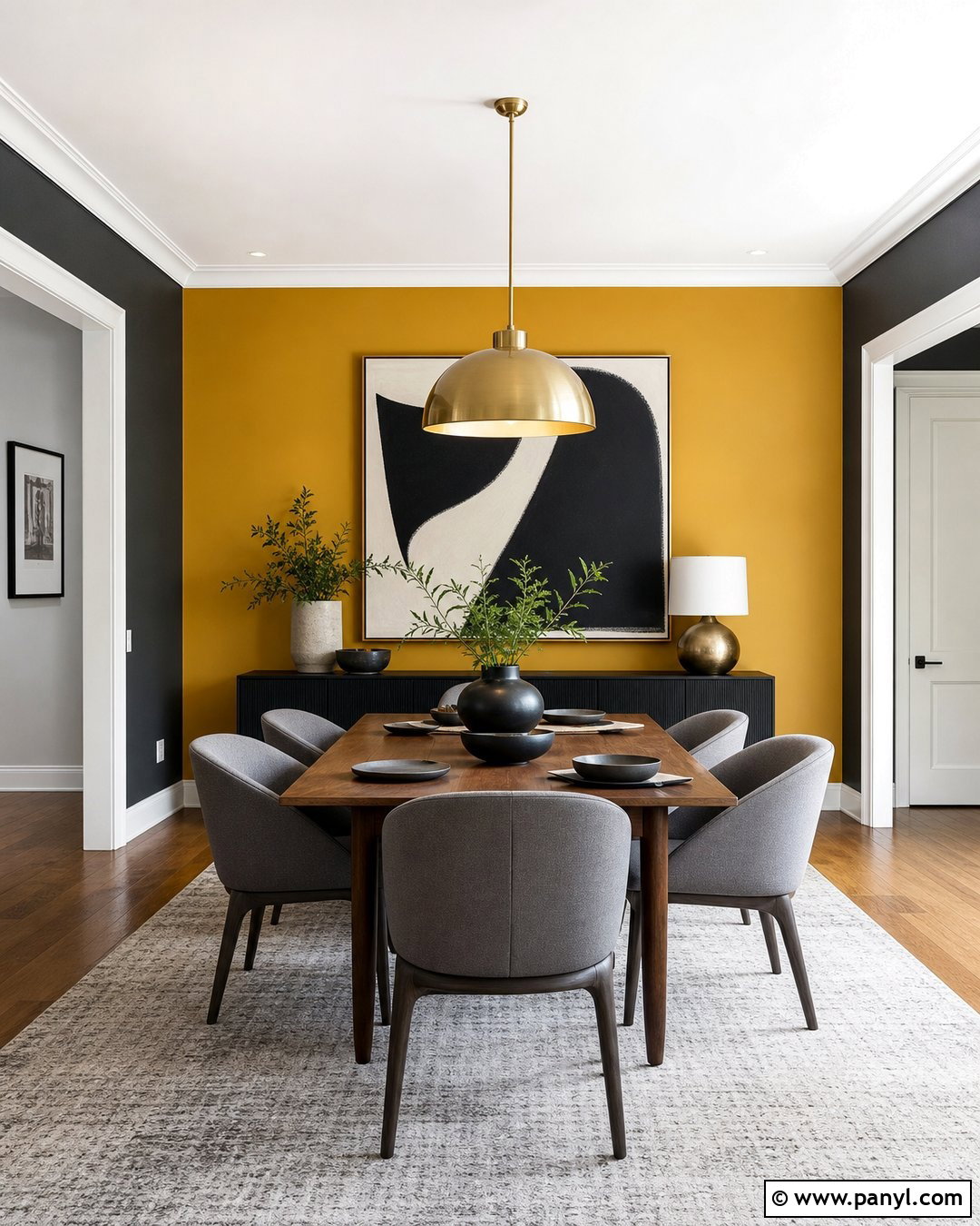 Mustard And Charcoal Grey Dining Room Walls - 20 Mustard And Grey Walls