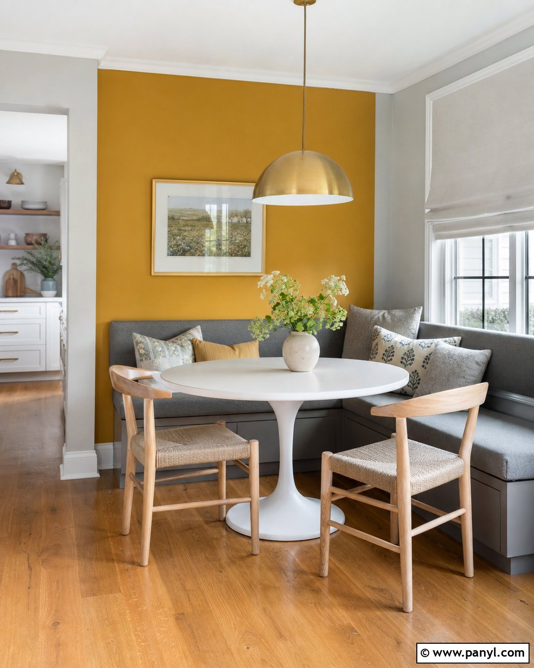 Mustard And Grey Kitchen Breakfast Nook Walls - 20 Mustard And Grey Walls