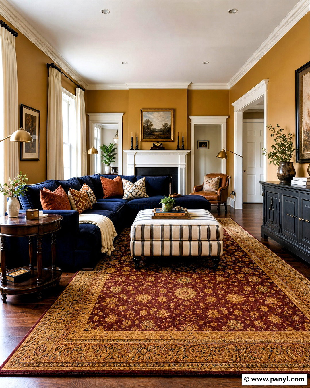 Mustard And Navy Living Room Paint - 20 living room paint ideas color schemes