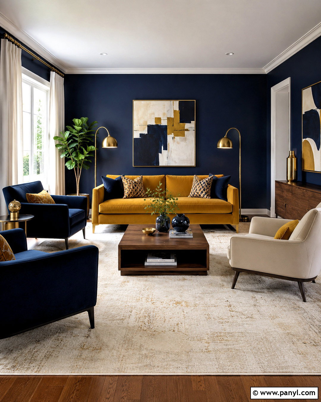 Mustard And Navy Living Room - 20 mustard color living room ideas