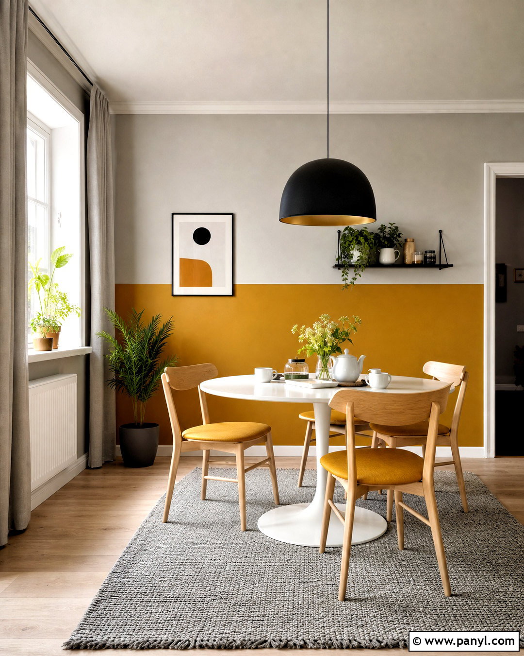 Mustard And Pale Gray Split Wall Paint - 20 split wall paint color schemes