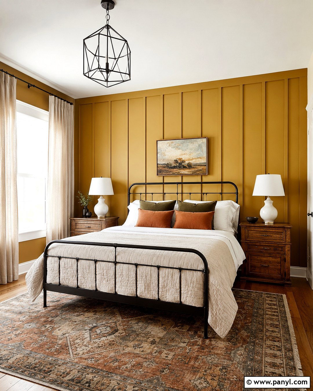 Mustard Board And Batten Guest Bedroom - 20 Board And Batten Color Ideas Accent Wall Ideas
