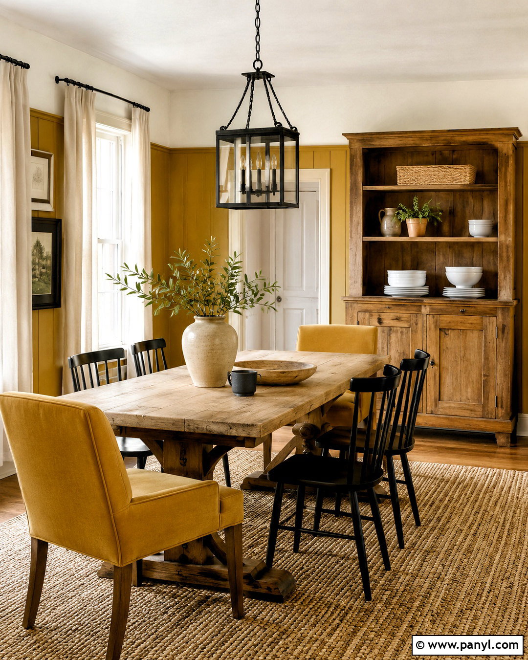 Mustard Farmhouse Dining Room - 20 mustard dining room ideas