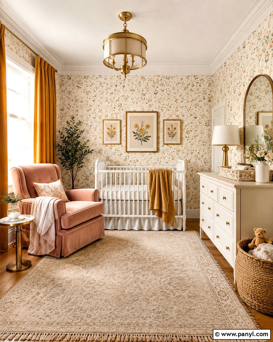 Mustard Floral Nursery - 20 mustard nursery ideas