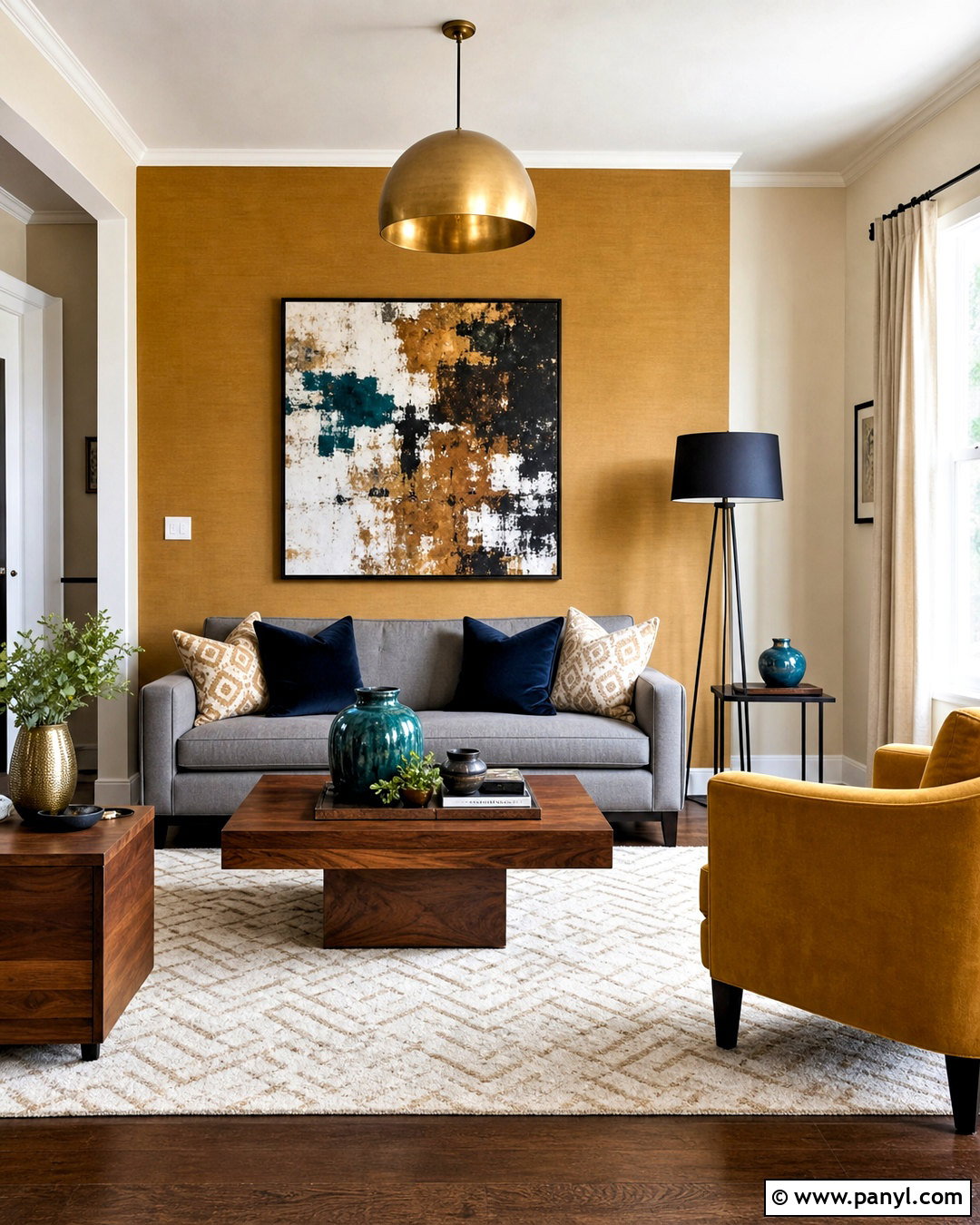 Mustard Gold And Ivory Hall Room - 20 hall room color ideas
