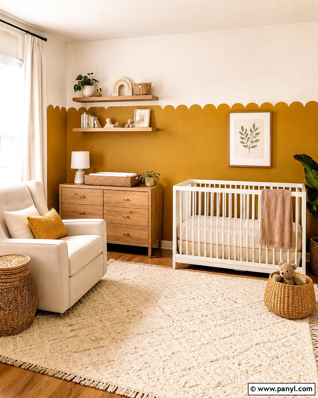 Mustard Half Wall Nursery - 20 mustard nursery ideas