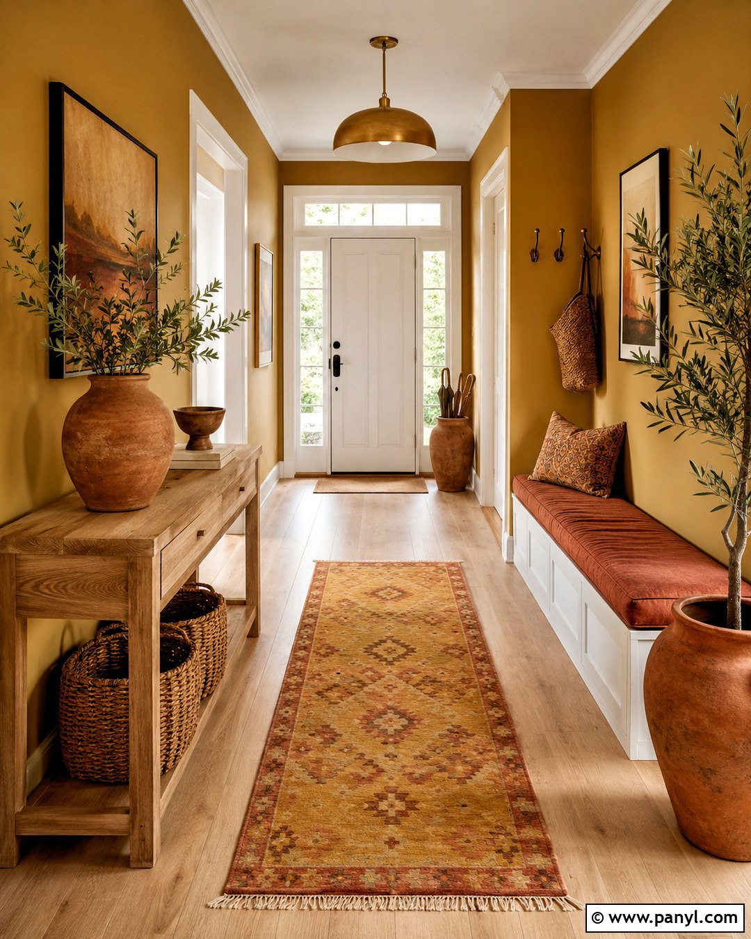 Mustard Hallway With Terracotta Accents - 20 mustard hallway ideas