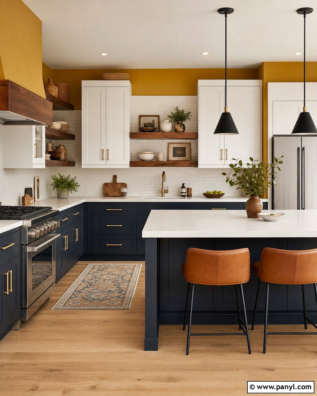 Mustard Kitchen Wall Colour - 45 kitchen wall colour ideas
