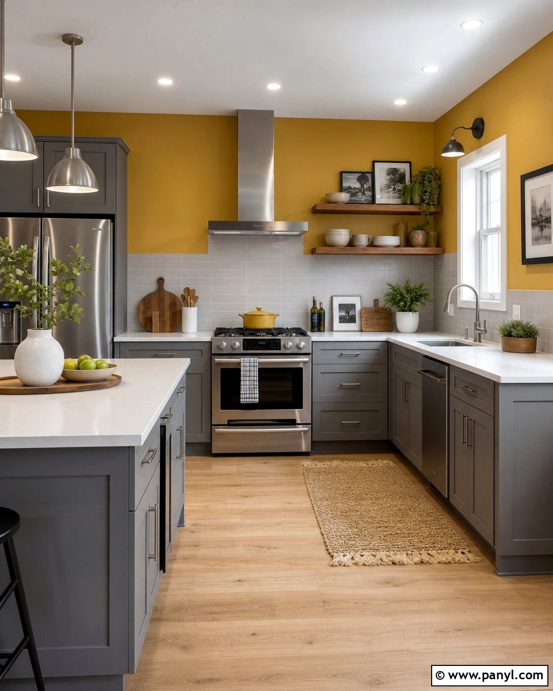 Mustard Kitchen Walls With Gray Cabinets - 30 mustard kitchen walls