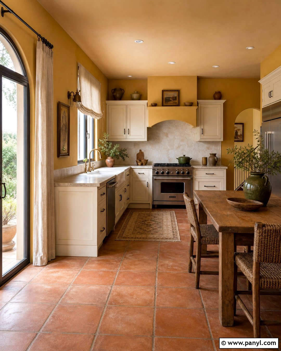 Mustard Kitchen Walls With Terracotta Floors - 30 mustard kitchen walls