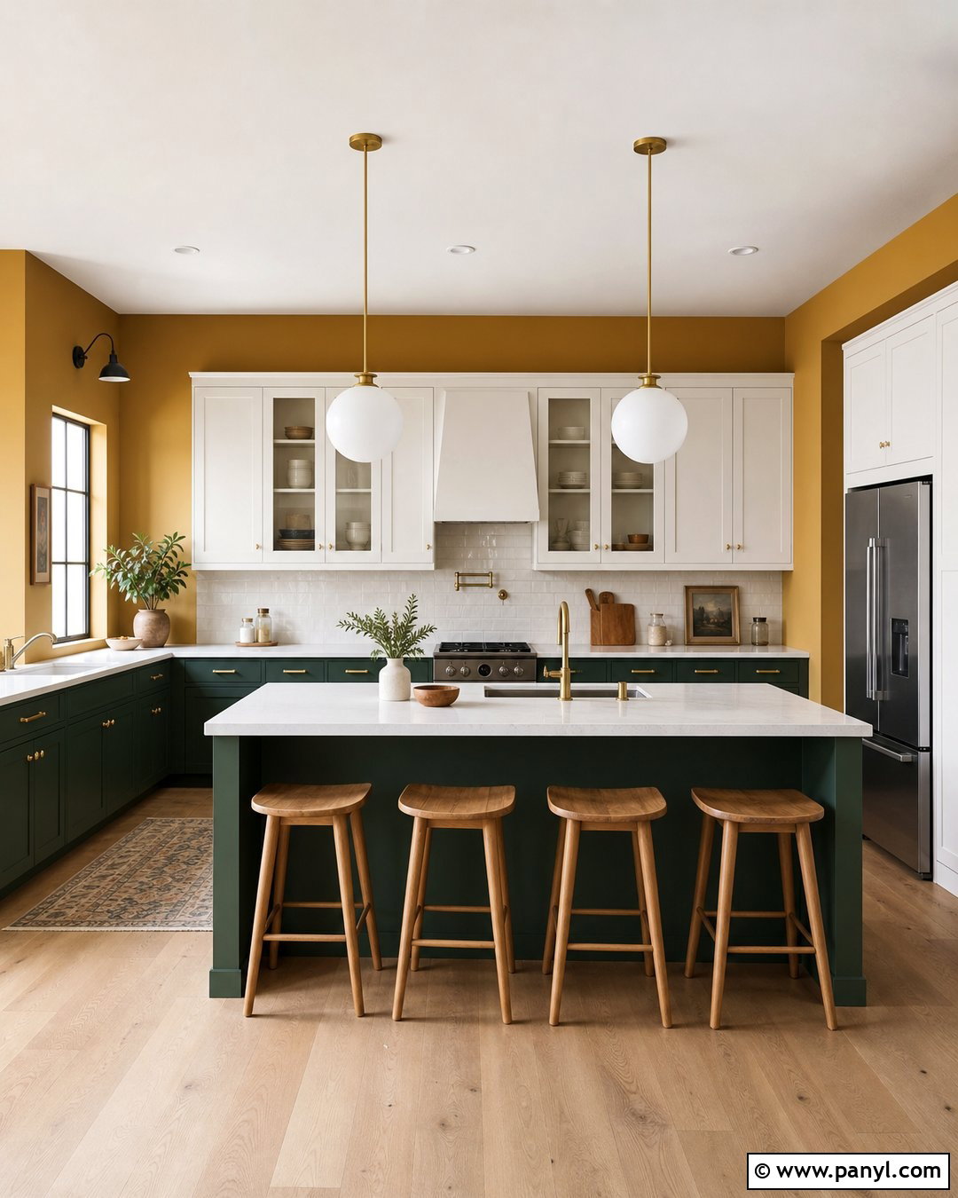 Mustard Kitchen Walls With Two Tone Cabinets - 30 mustard kitchen walls