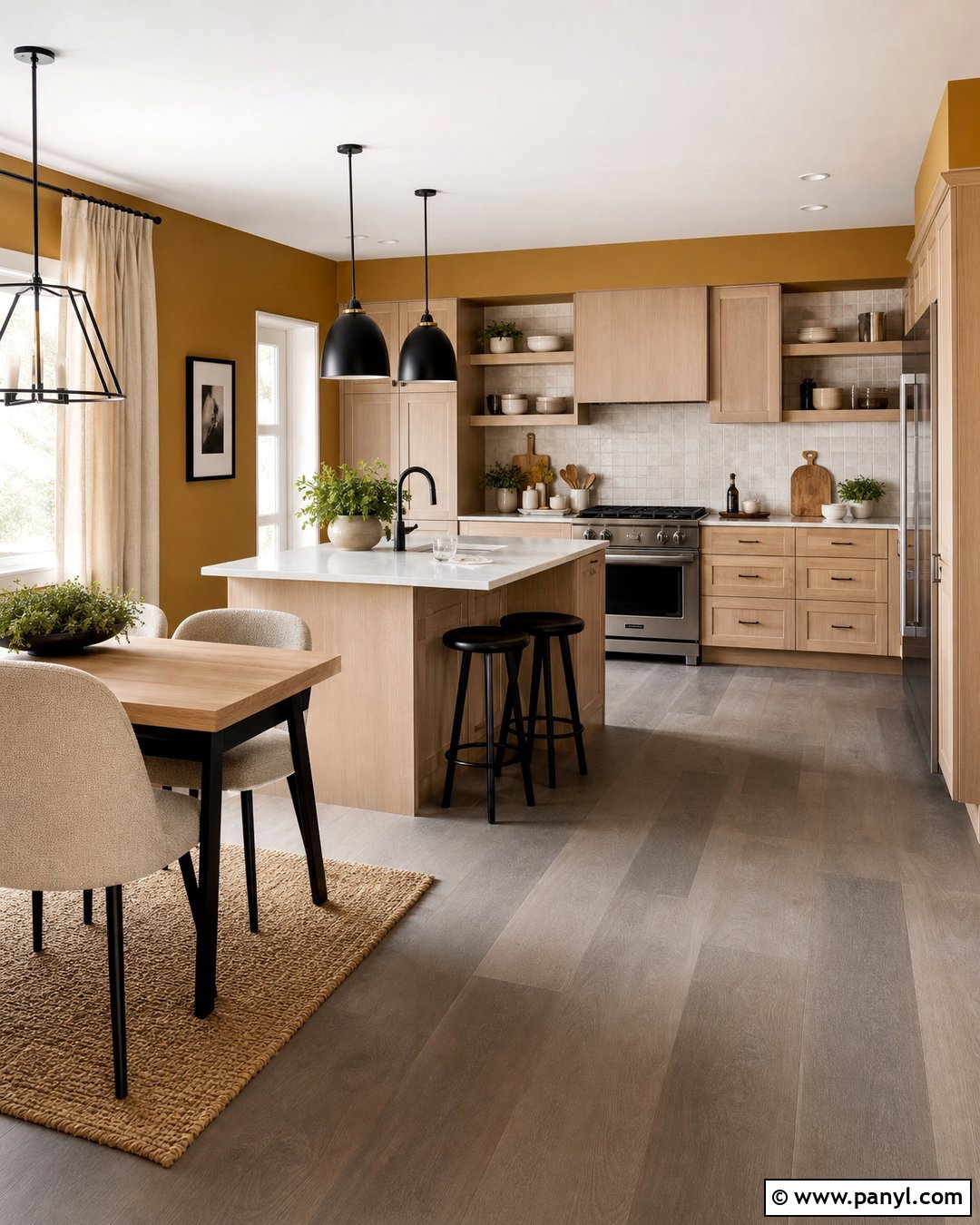 Mustard Kitchen Walls With Wood Cabinets - 30 mustard kitchen walls