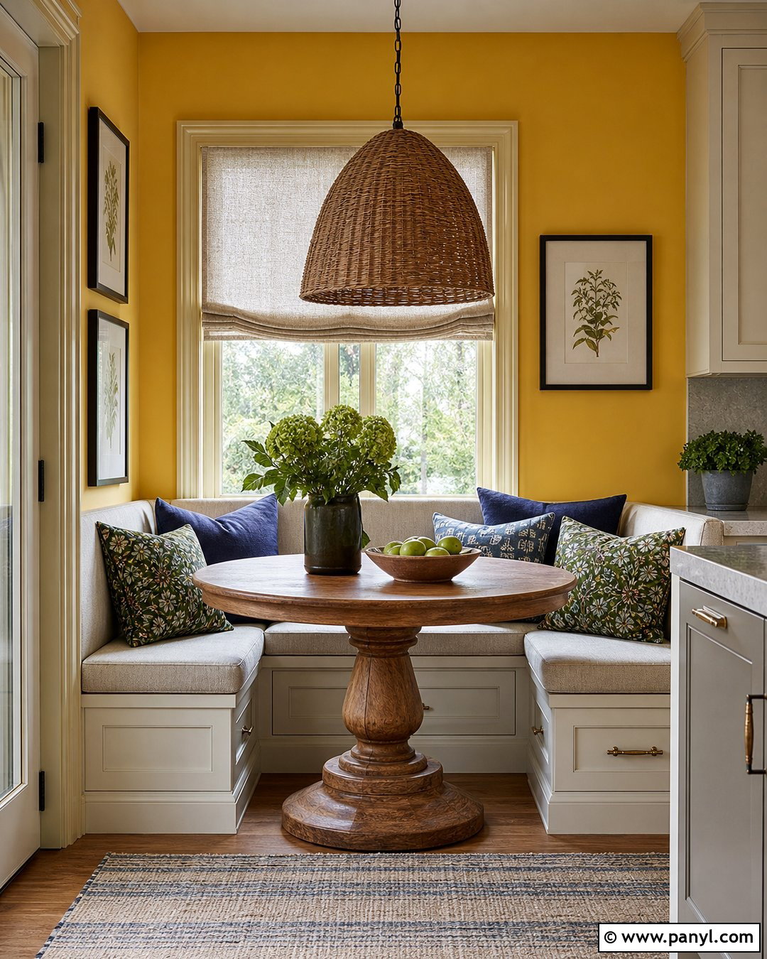 Mustard Kitchen Walls With a Breakfast Nook - 30 mustard kitchen walls