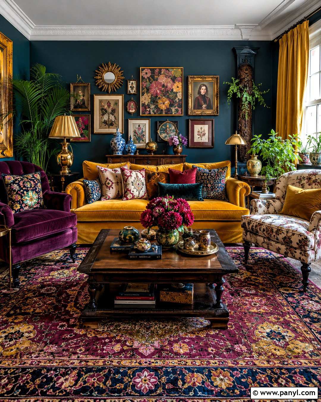 Mustard Maximalist Living Room - 20 mustard color living room ideas
