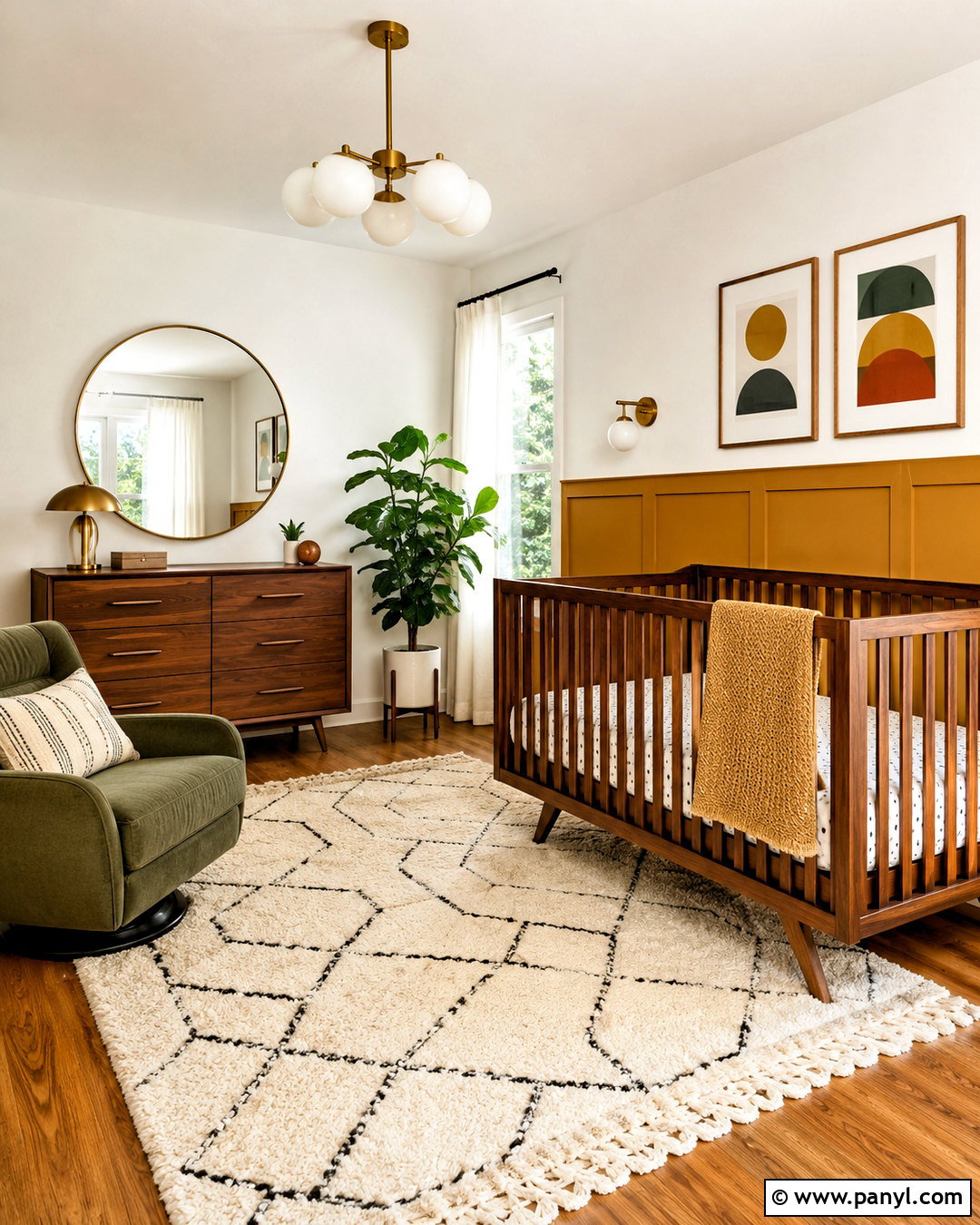 Mustard Midcentury Nursery - 20 mustard nursery ideas