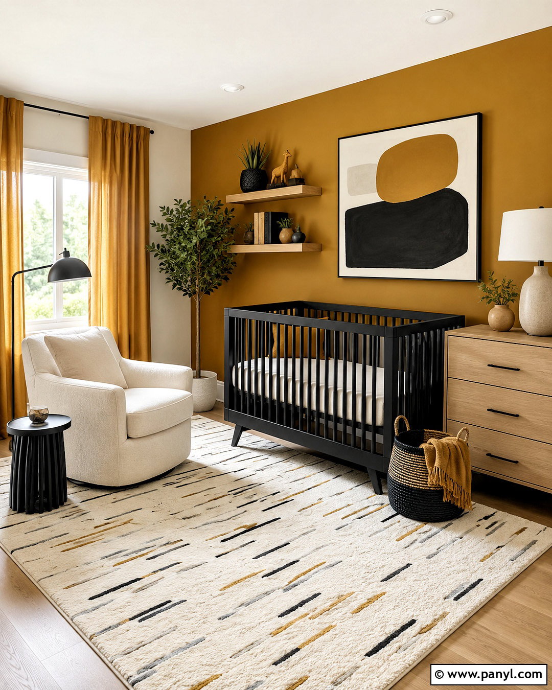 Mustard Modern Nursery - 20 mustard nursery ideas
