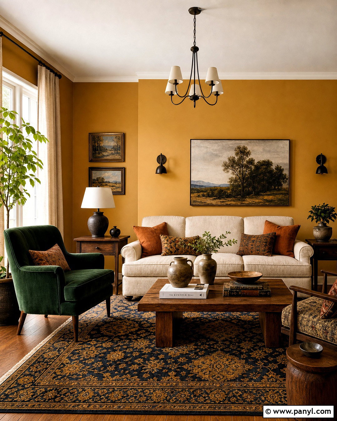 Mustard Ochre Living Room - 20 warm paint colors for living room ideas