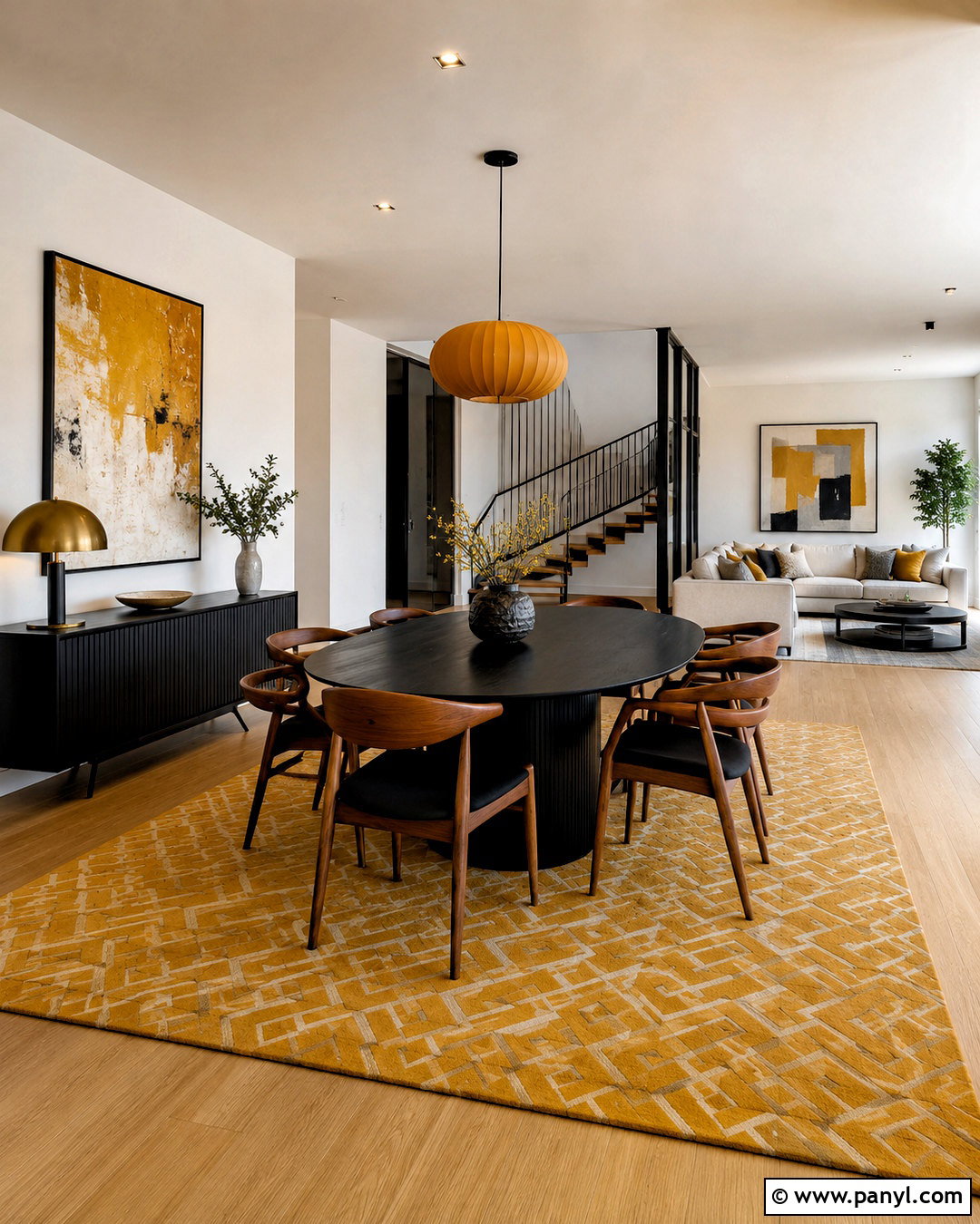 Mustard Open Concept Dining Room - 20 mustard dining room ideas