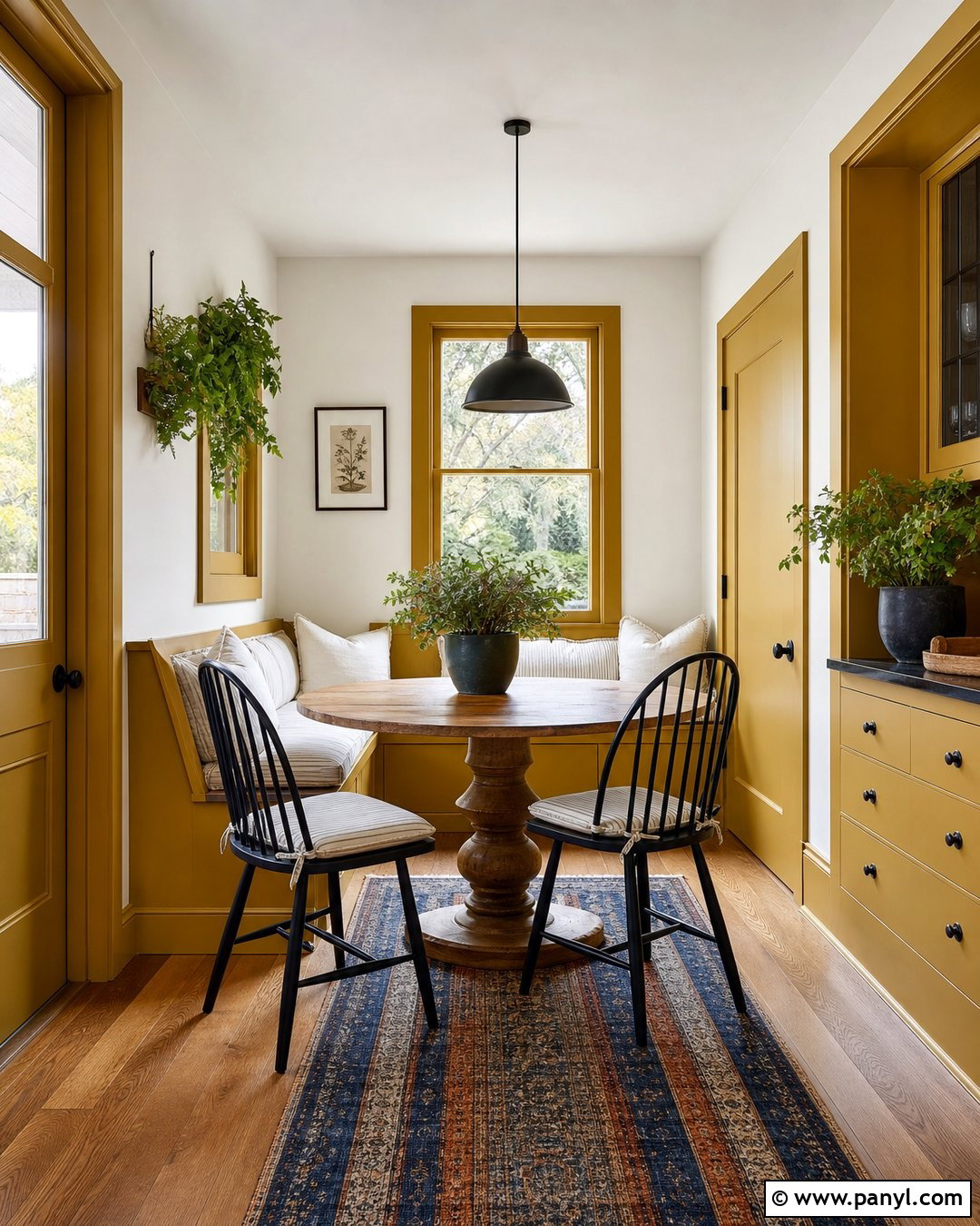 Mustard Painted Trim With White Walls - 30 painted trim white walls