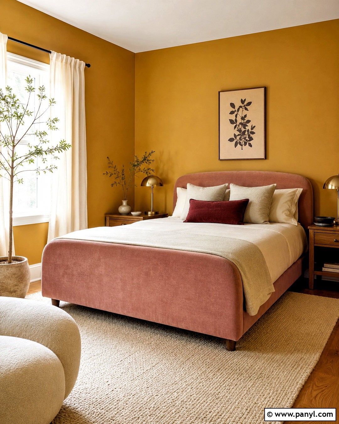 Mustard Walls With Dusty Pink Decor - 20 mustard paint color walls