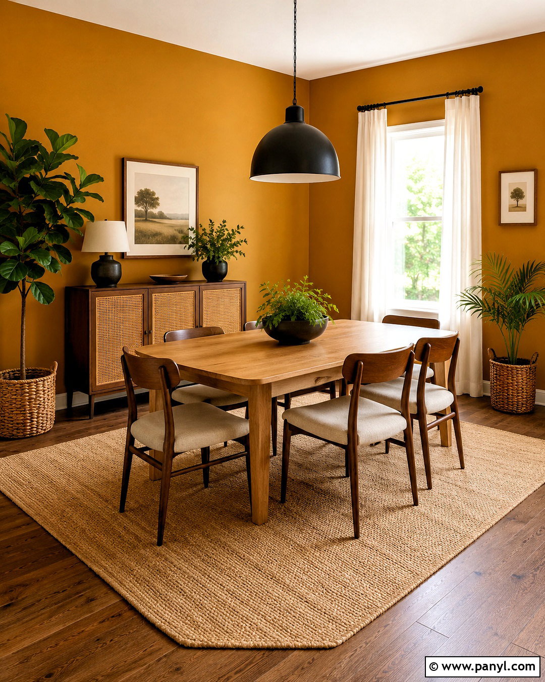 Mustard Walls With Natural Wood - 20 mustard paint color walls