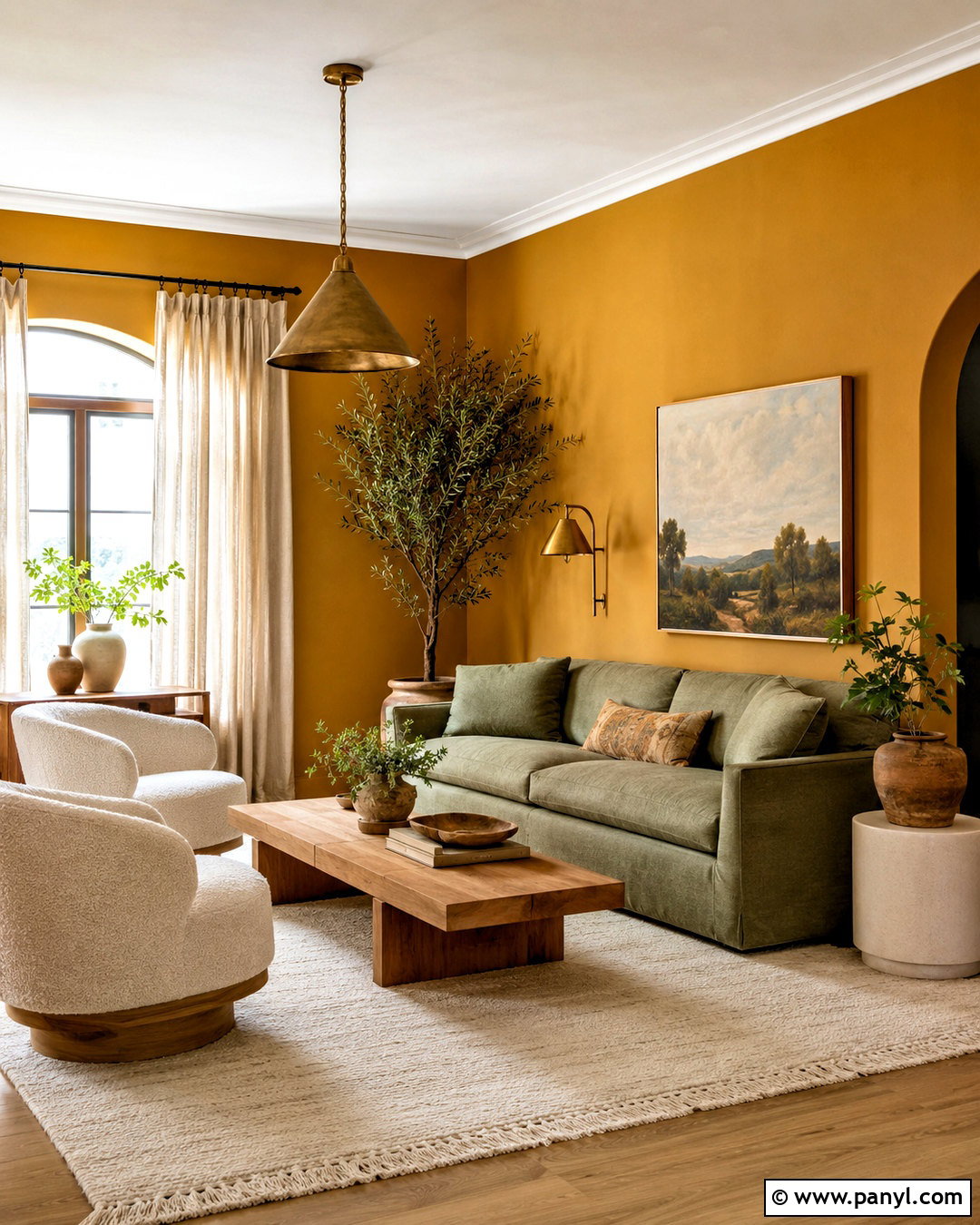 Mustard Walls With Sage Green Decor - 20 mustard paint color walls