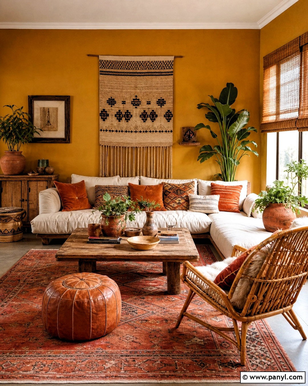 Mustard Walls With Terracotta Decor - 20 mustard walls living room ideas
