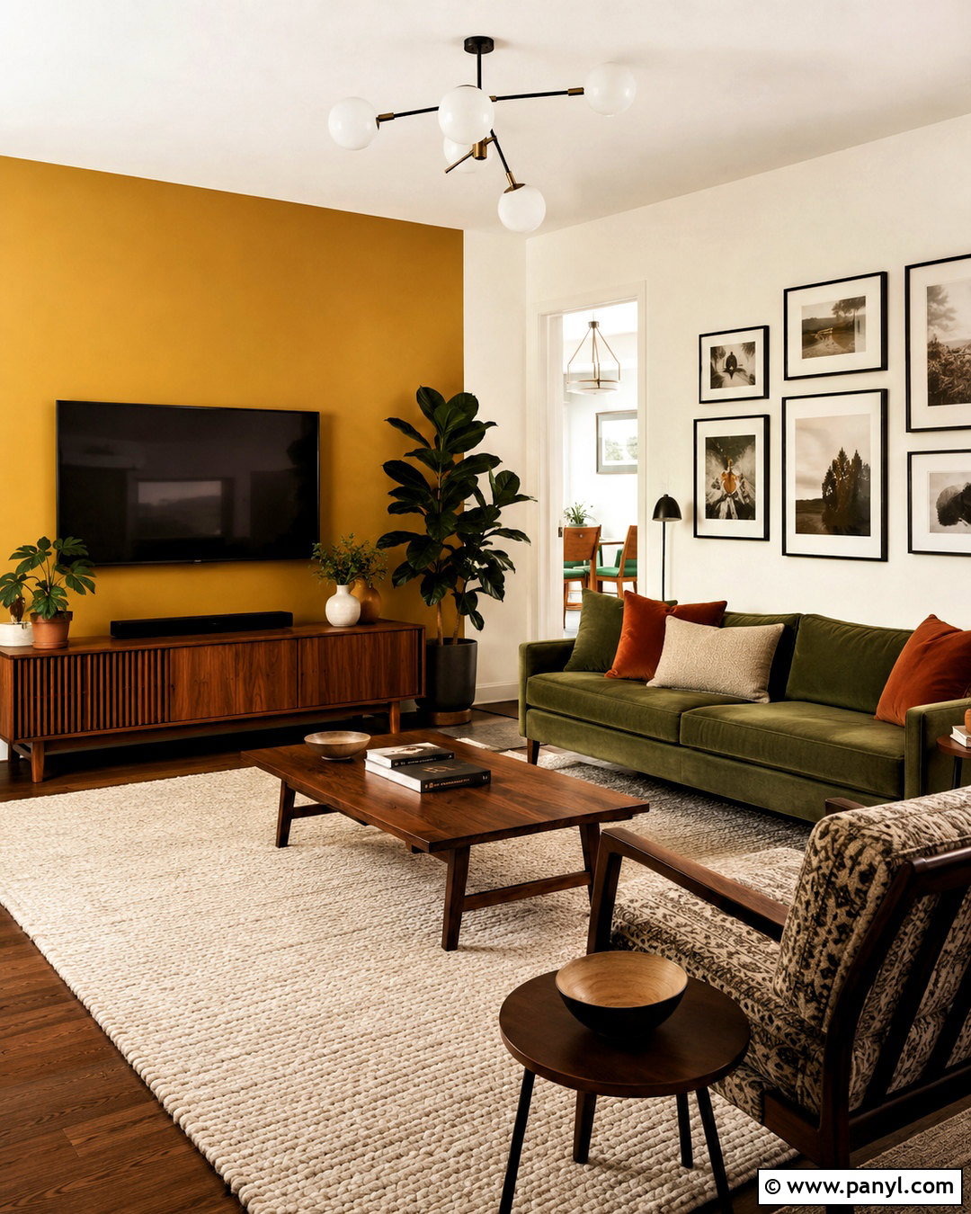 Mustard Yellow Accent Wall - 20 living room accent wall paint colors